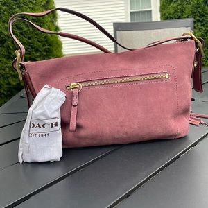 Coach Mauve suede rectangle bag new! With brush to clean